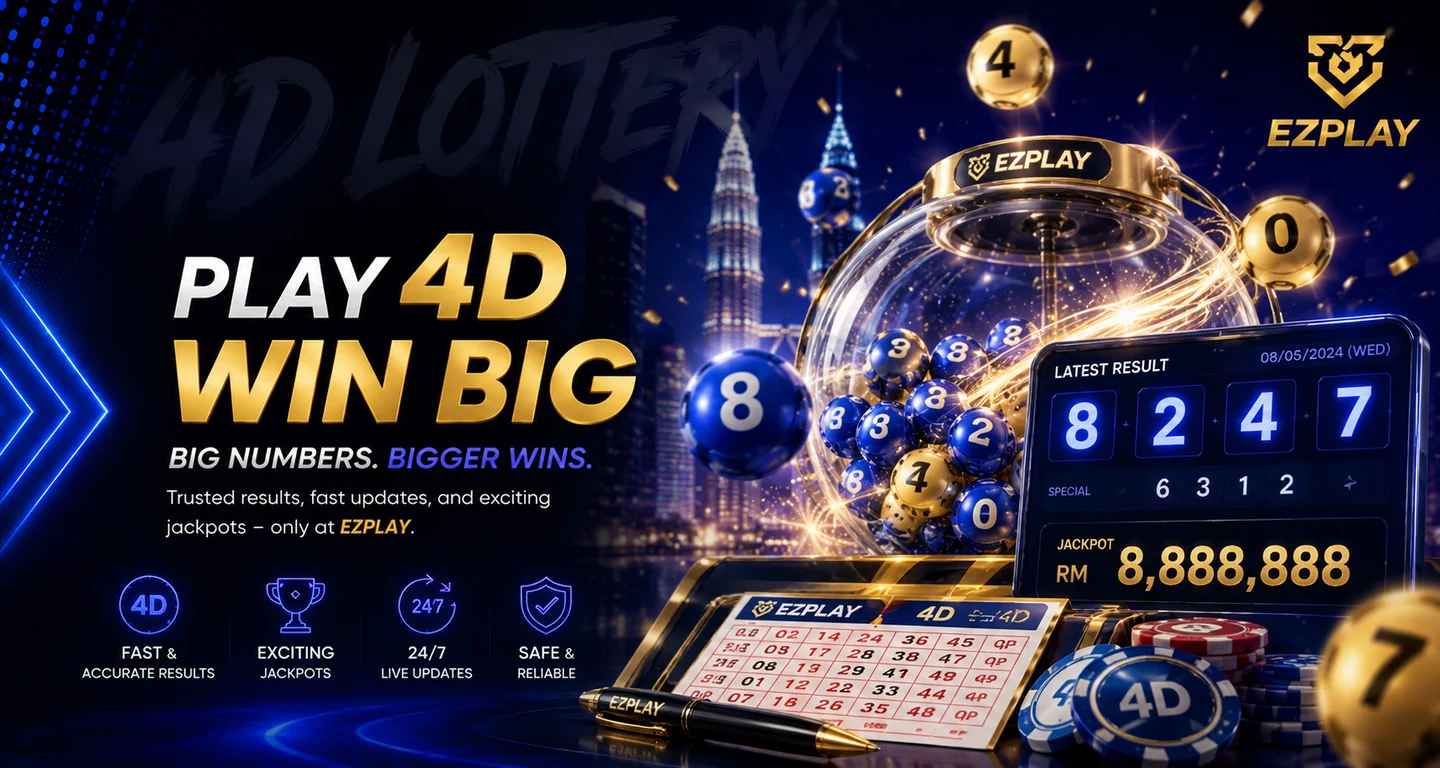 EZPLAY 4D Lottery — Play 4D, Win Big. Fast and accurate results with 24/7 live updates